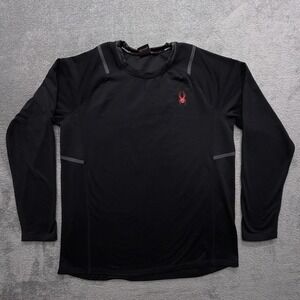 Spyder Pullover Mens Medium Black Long Sleeve Raglan Crew Neck Athletic Active